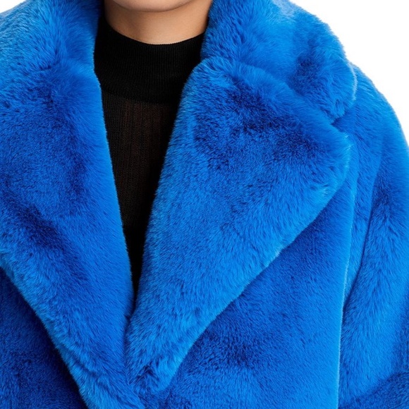 NWT Apparis Stella Faux Fur Coat in Azure Blue size XS! - Picture 4 of 4